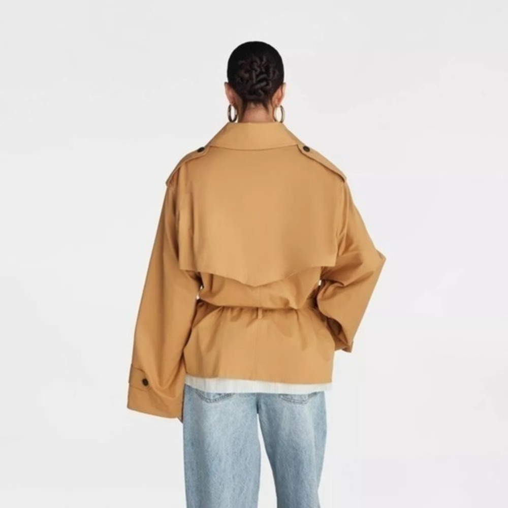 KBB by KAHLANA Target XL Extra Large The Belted Cropped Trench Jacket Coat Tan‎ - Picture 2 of 12